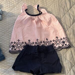 Penelope Mack Pink and Navy Striped Set